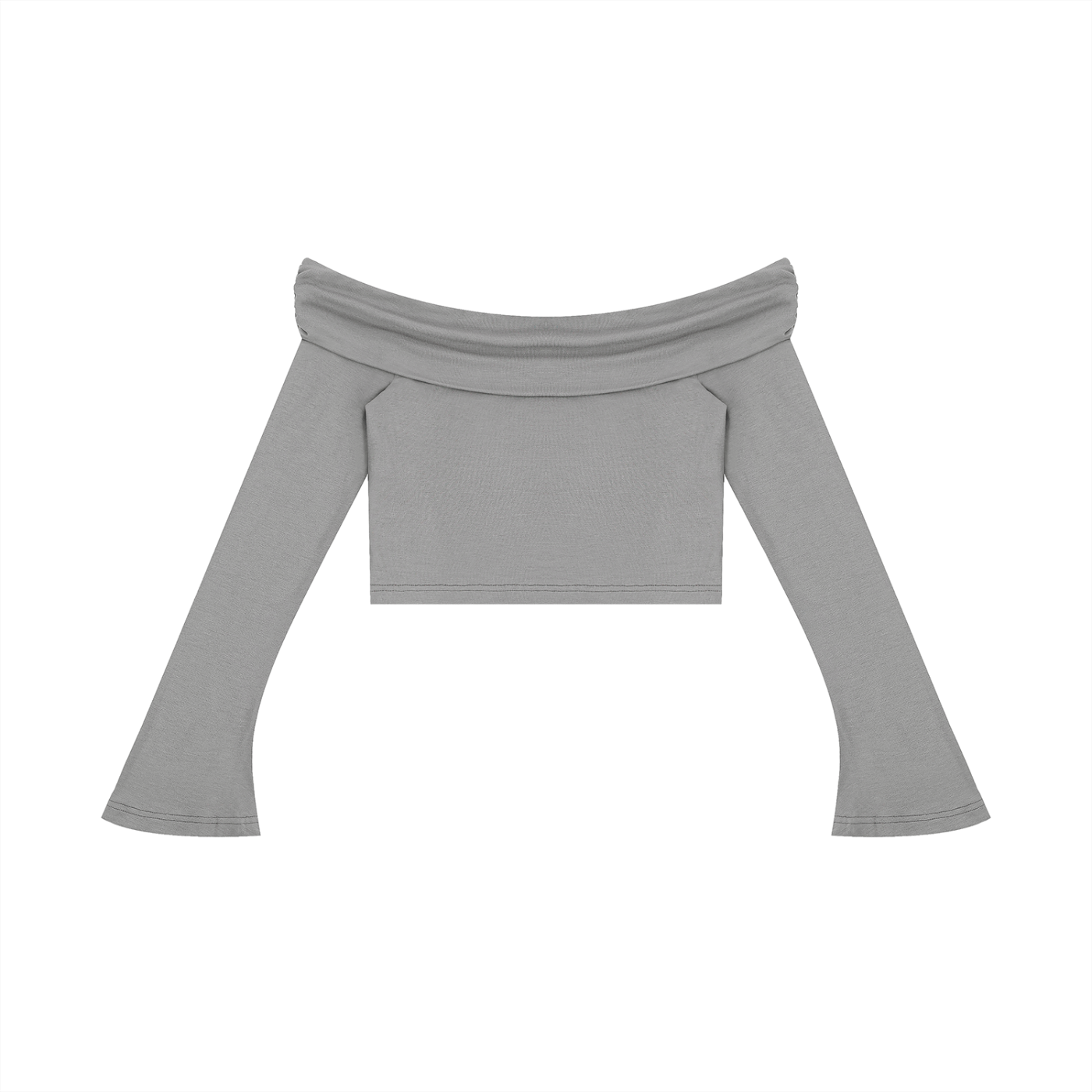 Saint Luciel Women's Off-the-Shoulder Bell Sleeve Crop T-Shirt