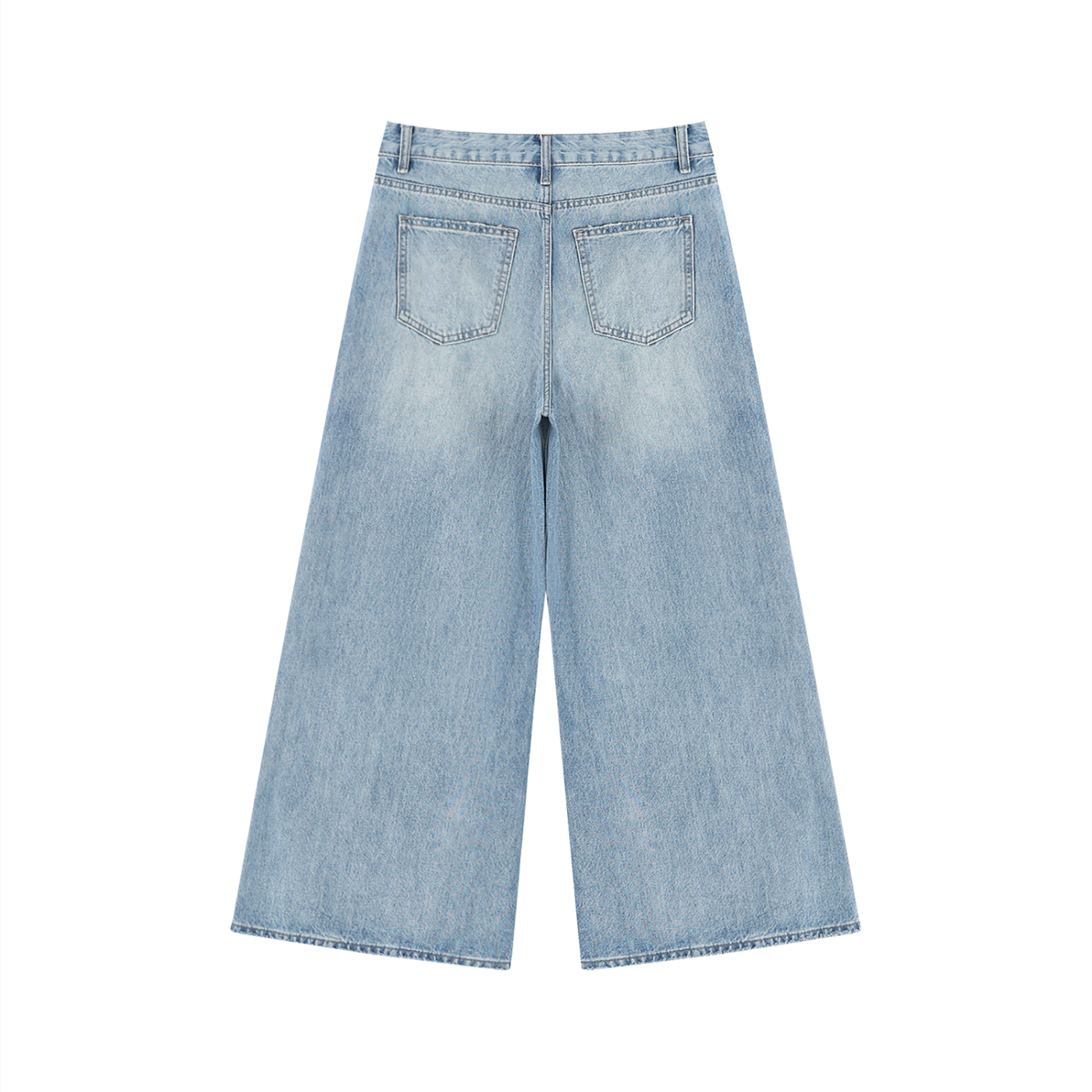 Saint Luciel Women's Vintage Wash Wide Leg Jeans (Distressed)