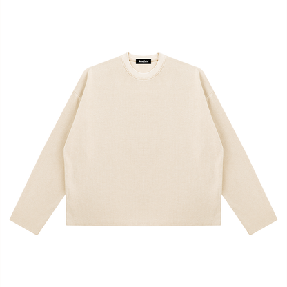 Saint Luciel Vintage Wash Boxy  Waffle Raw Edge Shirt