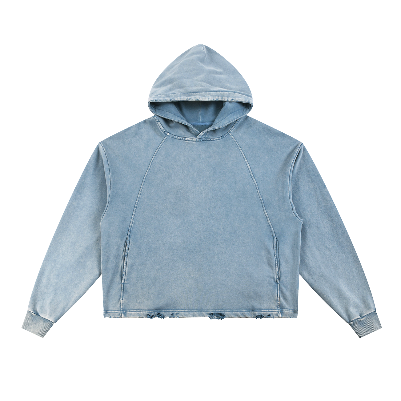 Saint Luciel Vintage Washed Frayed-Hem Hoodie