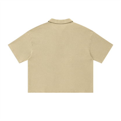 Saint Luciel Waffle Boxy Polo Shirt