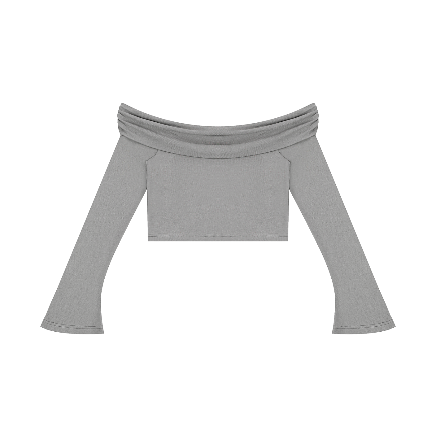 Saint Luciel Women's Off-the-Shoulder Bell Sleeve Crop T-Shirt