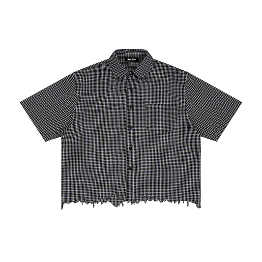 Saint Luciel Distressed Plaid Boxy Shirt