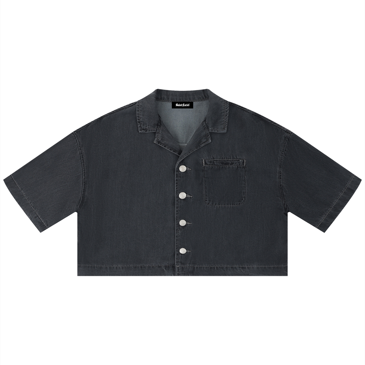 Saint Luciel Women's Vintage Wash Boxy Cropped Shirt
