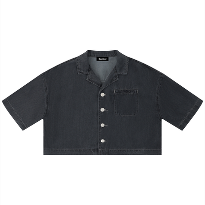 Saint Luciel Women's Vintage Wash Boxy Cropped Shirt
