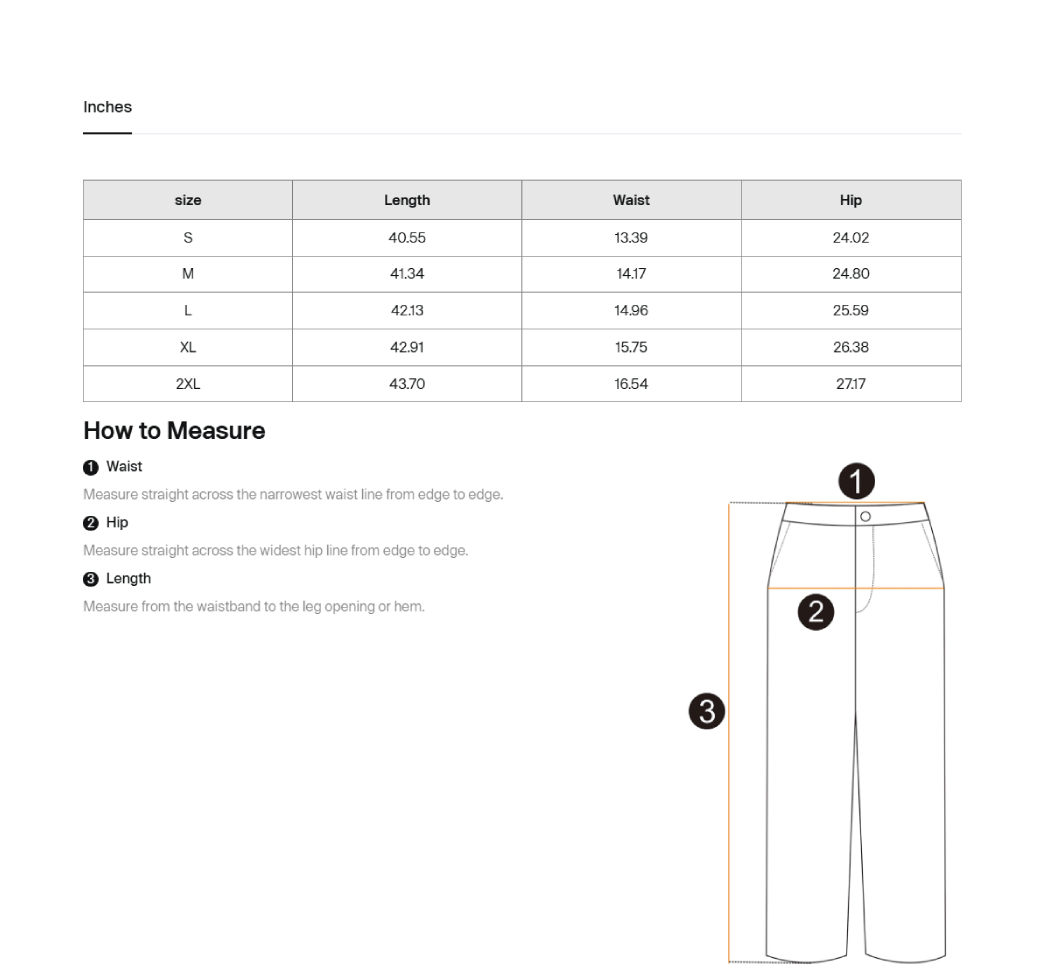 Size guide