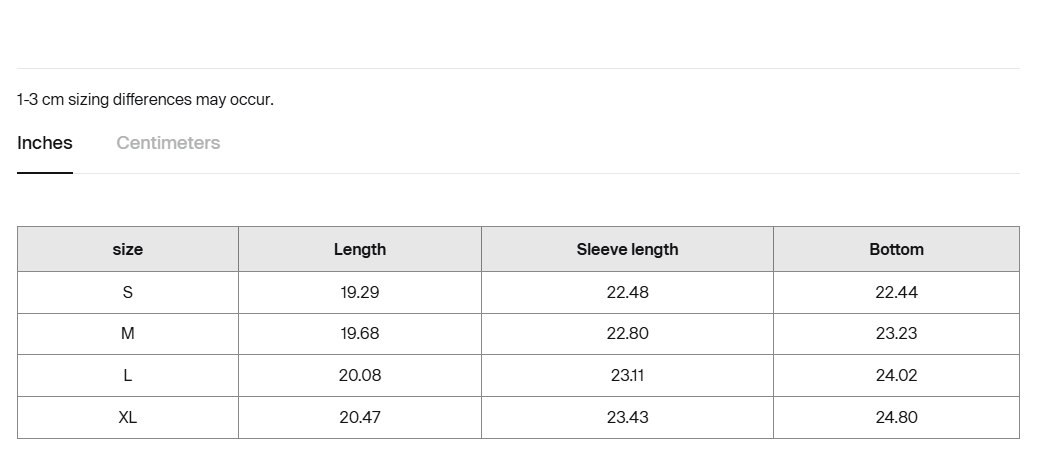 Size guide