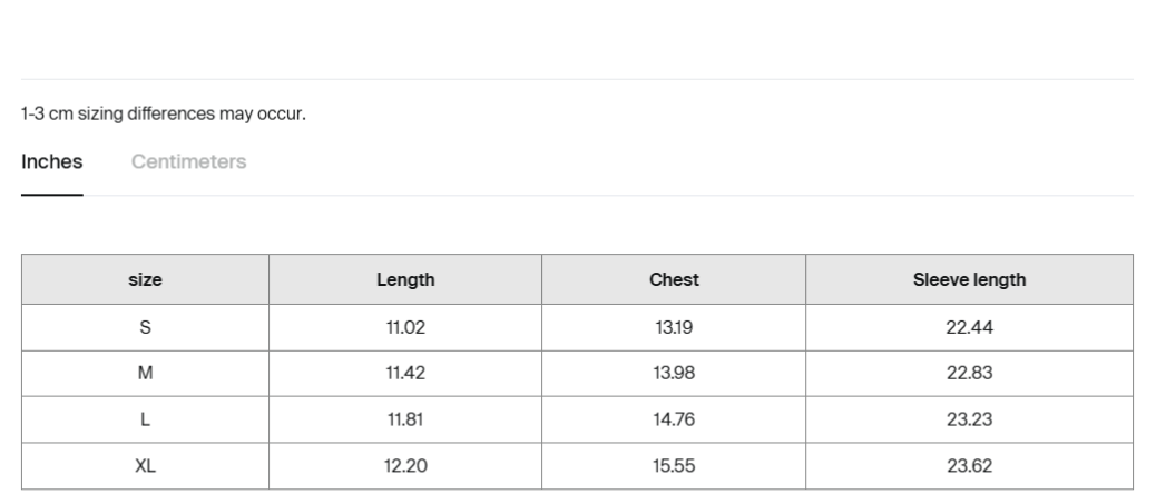 Size guide
