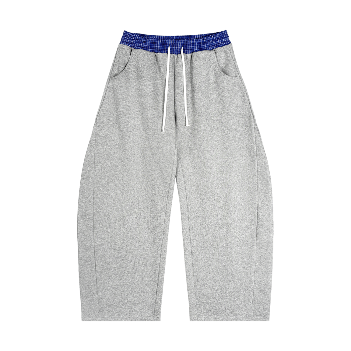 Saint Luciel Plaid Waistband Barrel Sweatpants