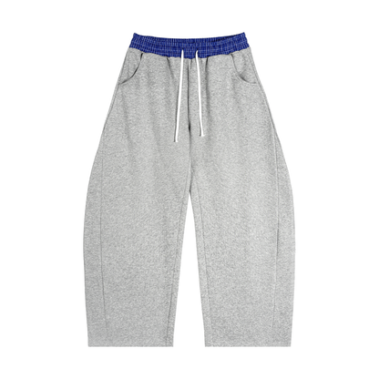 Saint Luciel Plaid Waistband Barrel Sweatpants