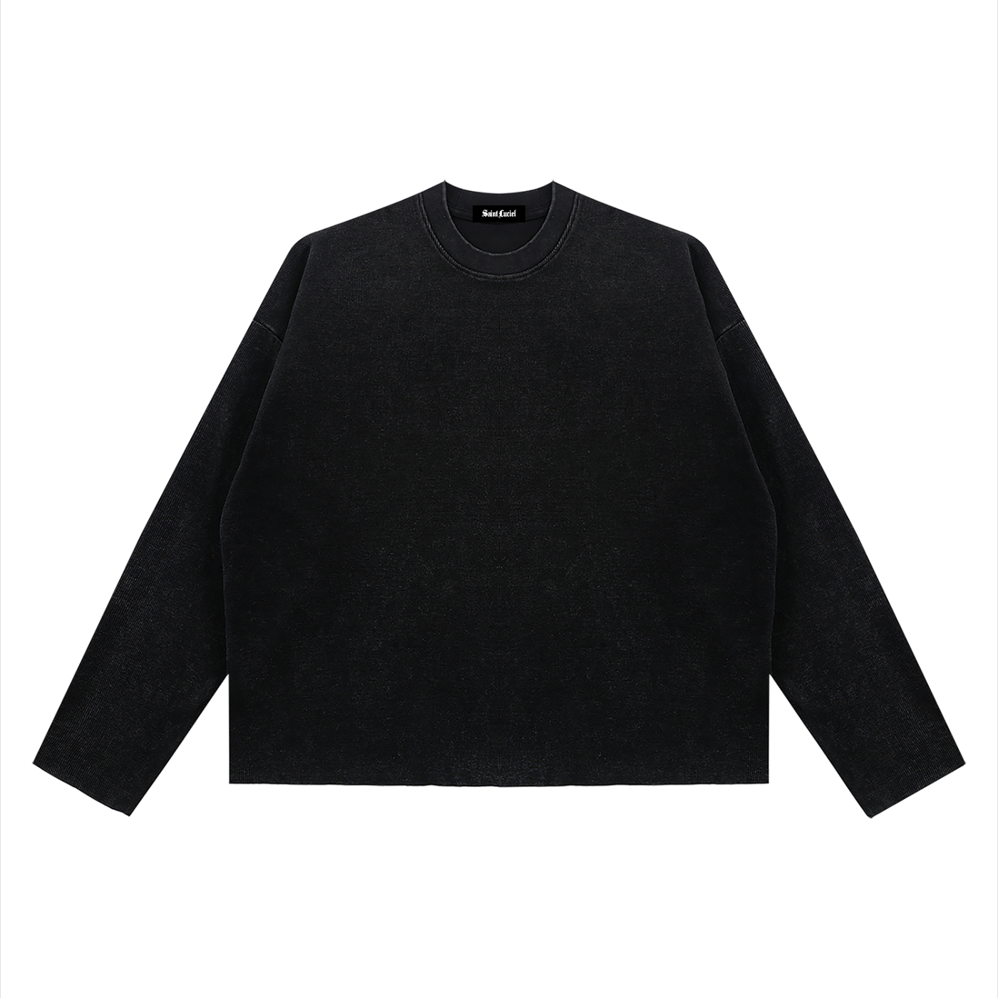 Saint Luciel Vintage Wash Boxy  Waffle Raw Edge Shirt
