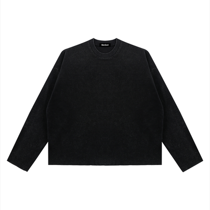 Saint Luciel Vintage Wash Boxy  Waffle Raw Edge Shirt