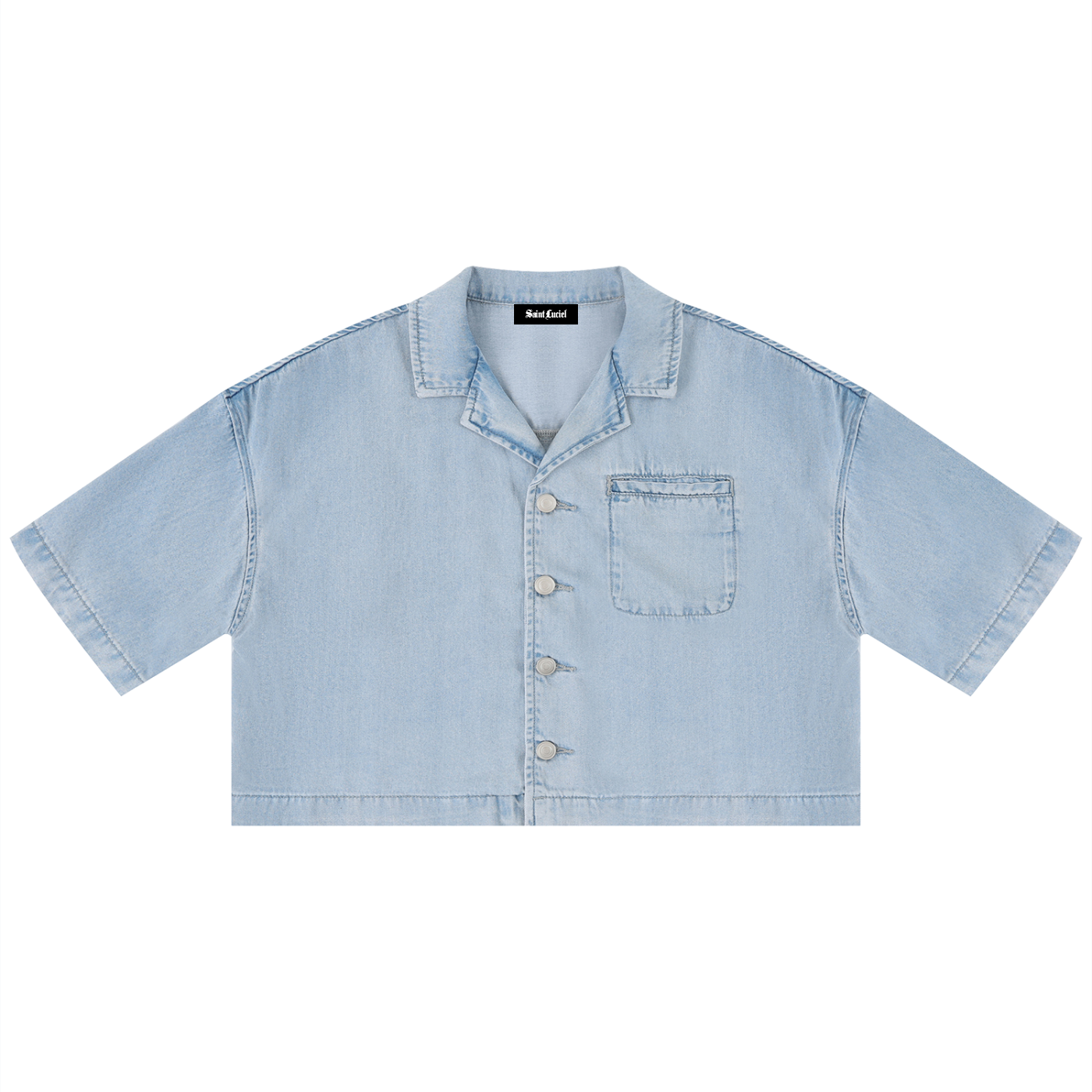 Saint Luciel Women's Vintage Wash Boxy Cropped Shirt