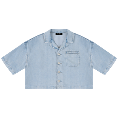Saint Luciel Women's Vintage Wash Boxy Cropped Shirt