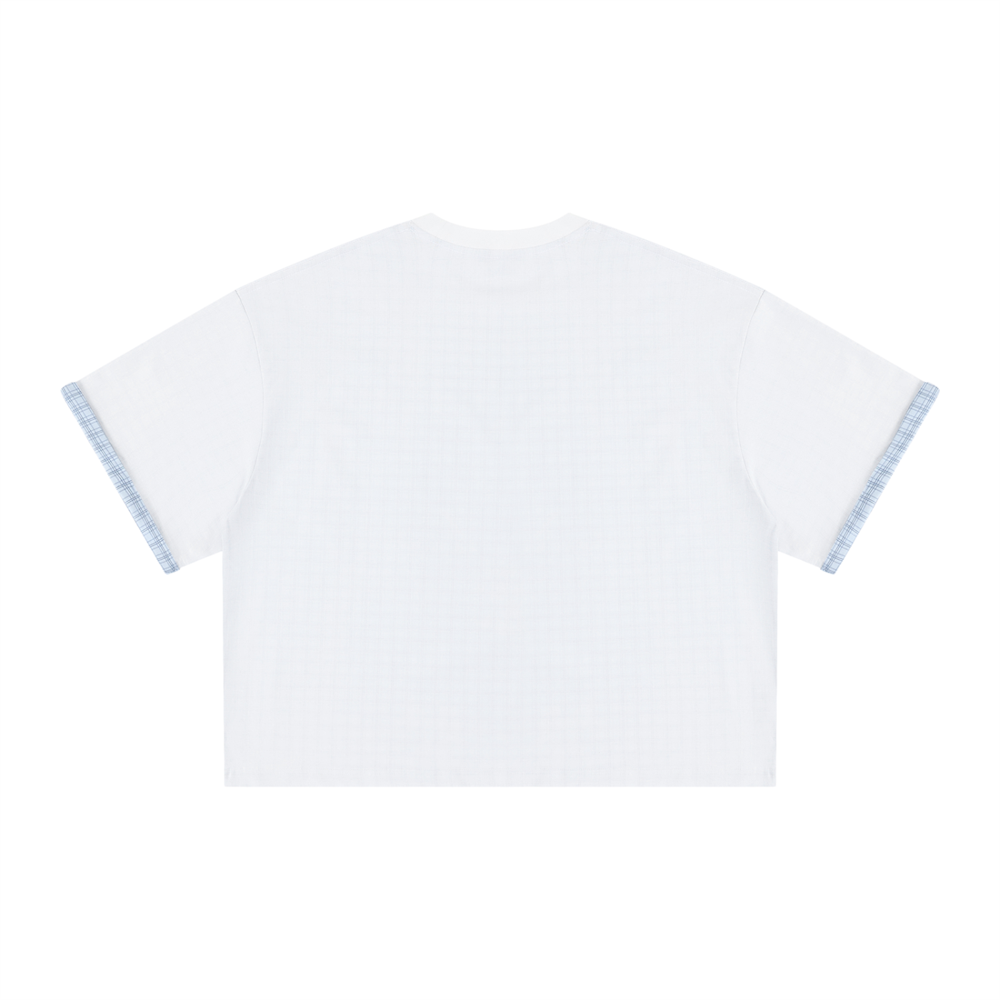 Saint Luciel Boxy Plaid-Lined Double-Face T-Shirt