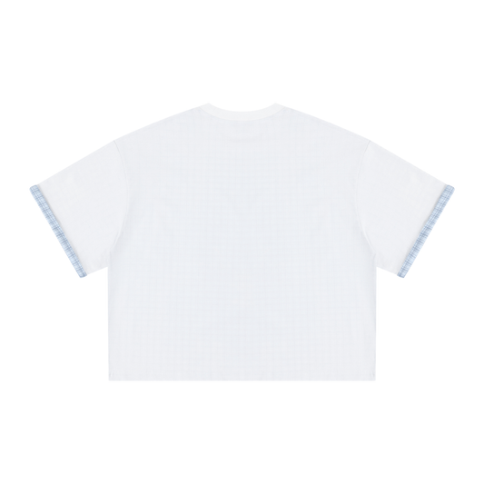 Saint Luciel Boxy Plaid-Lined Double-Face T-Shirt