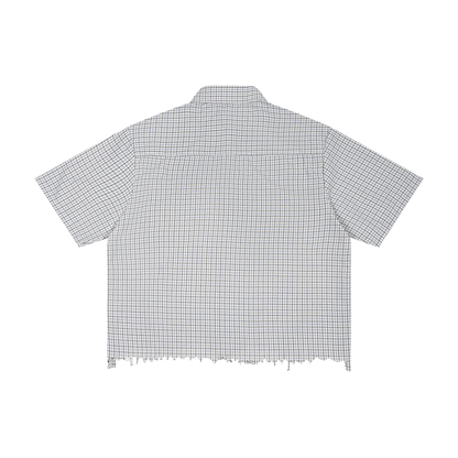 Saint Luciel Distressed Plaid Boxy Shirt