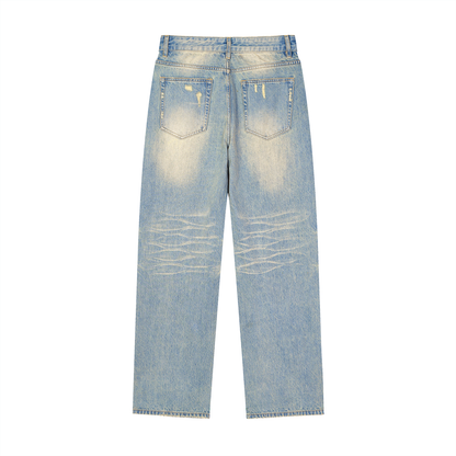 Saint Luciel Sun Fade Raw Hem Denim Jeans
