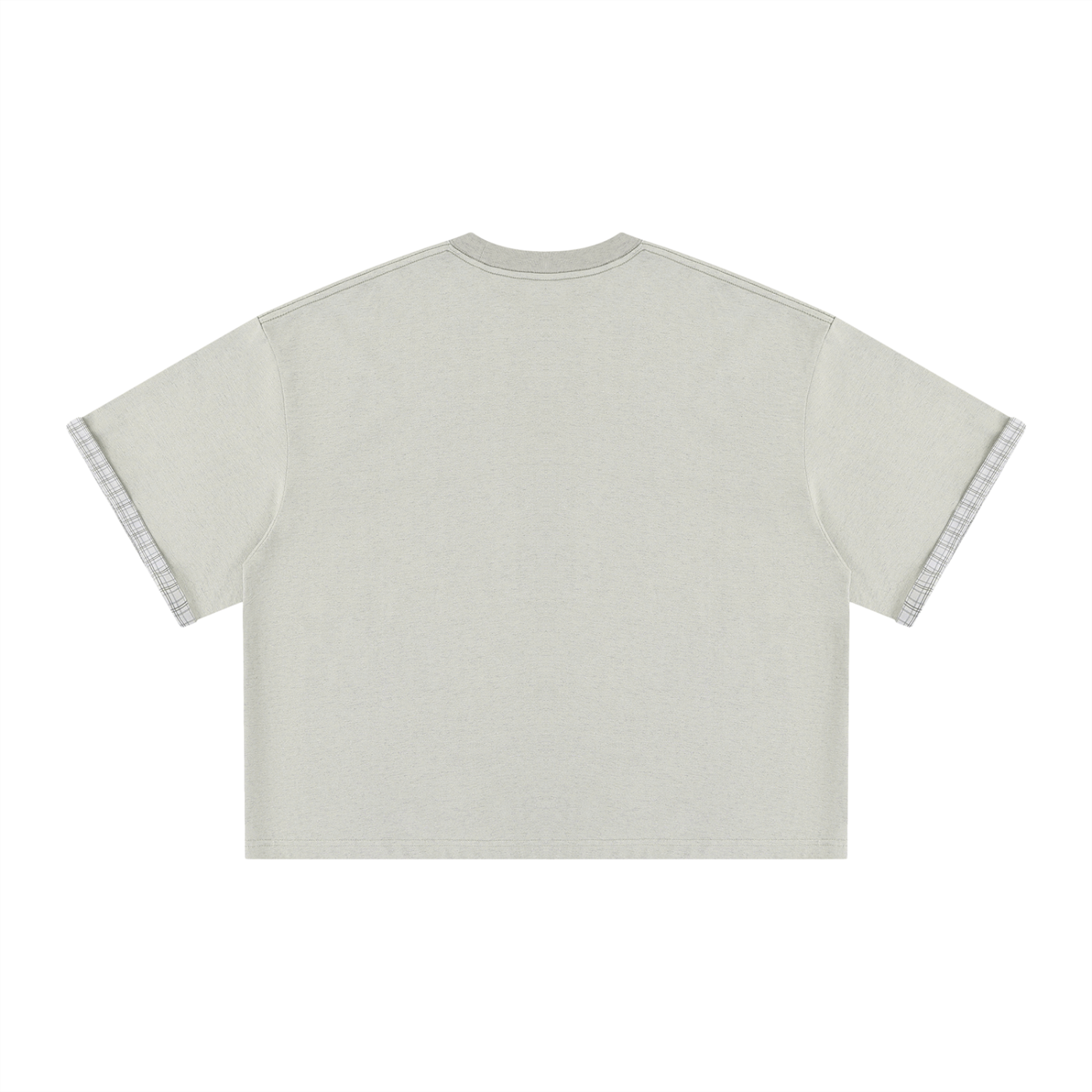 Saint Luciel Boxy Plaid-Lined Double-Face T-Shirt