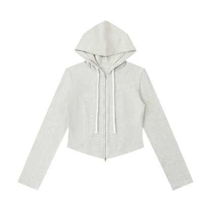 Saint Luciel Slim Cropped Full Zip Hoodie