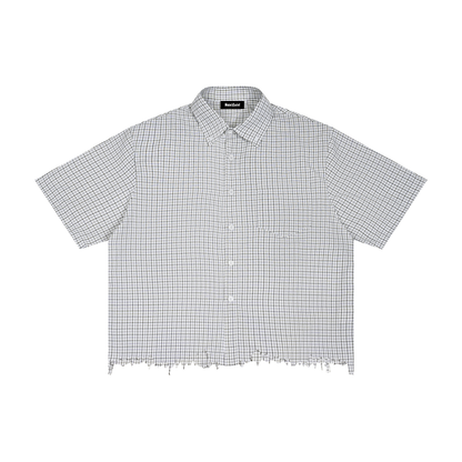 Saint Luciel Distressed Plaid Boxy Shirt