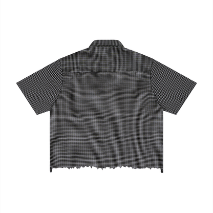 Saint Luciel Distressed Plaid Boxy Shirt