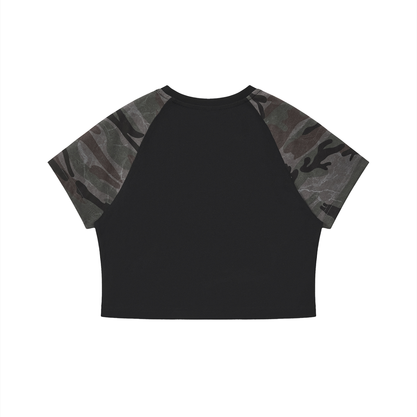 Saint Luciel Women’s Camo Raglan Crop T-Shirt