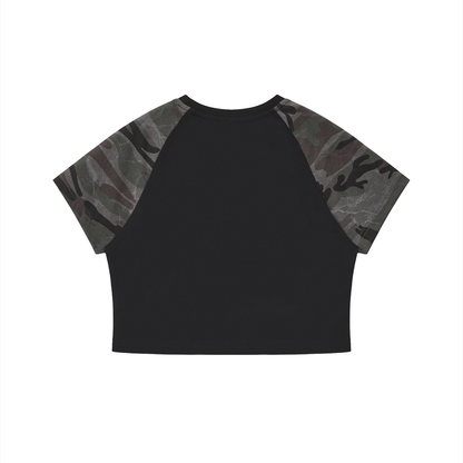 Saint Luciel Women’s Camo Raglan Crop T-Shirt