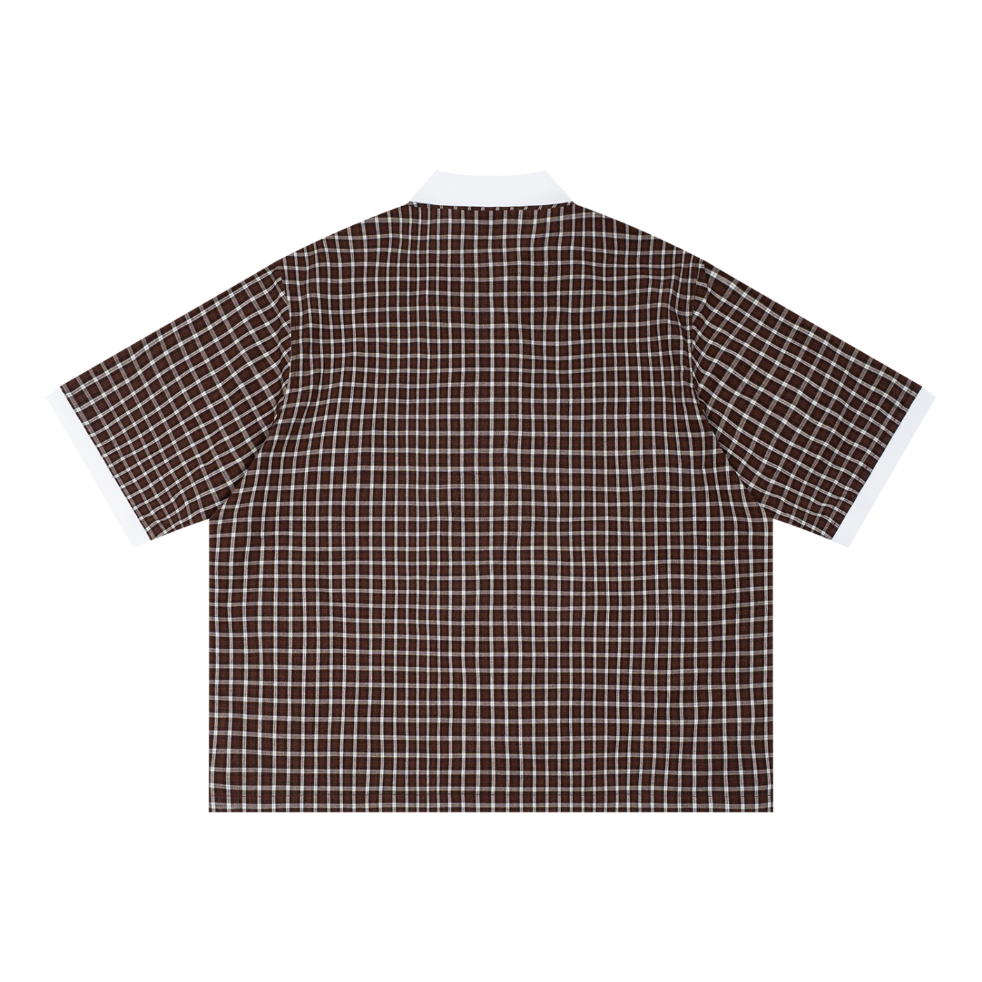 Saint Luciel Boxy Plaid Color Block Polo Shirt