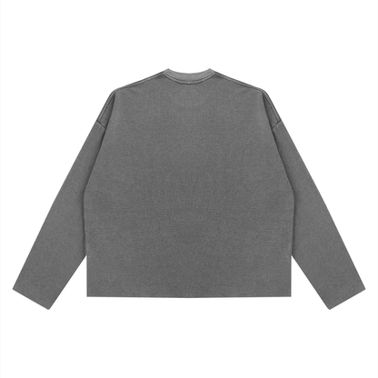 Saint Luciel Vintage Wash Boxy  Waffle Raw Edge Shirt