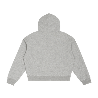 Saint Luciel Contrast Plaid Boxy Zip Hoodie