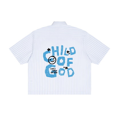 Saint Luciel (Child of God) Striped Boxy Button-Up Shirt