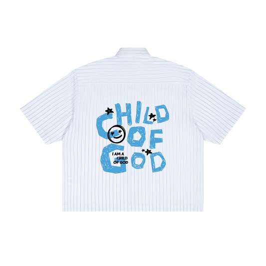 Saint Luciel (Child of God) Striped Boxy Button-Up Shirt
