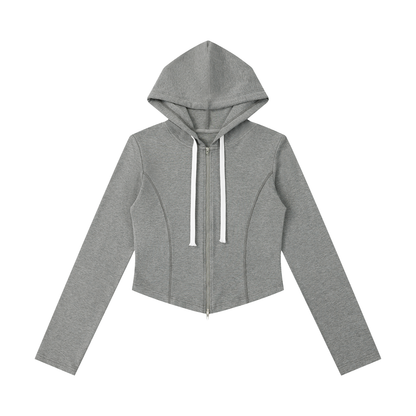 Saint Luciel Slim Cropped Full Zip Hoodie