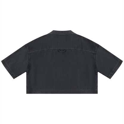 Saint Luciel Women's Vintage Wash Boxy Cropped Shirt