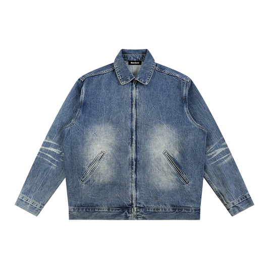 Saint Luciel Vintage Wash Zip Up STAR Denim Jacket