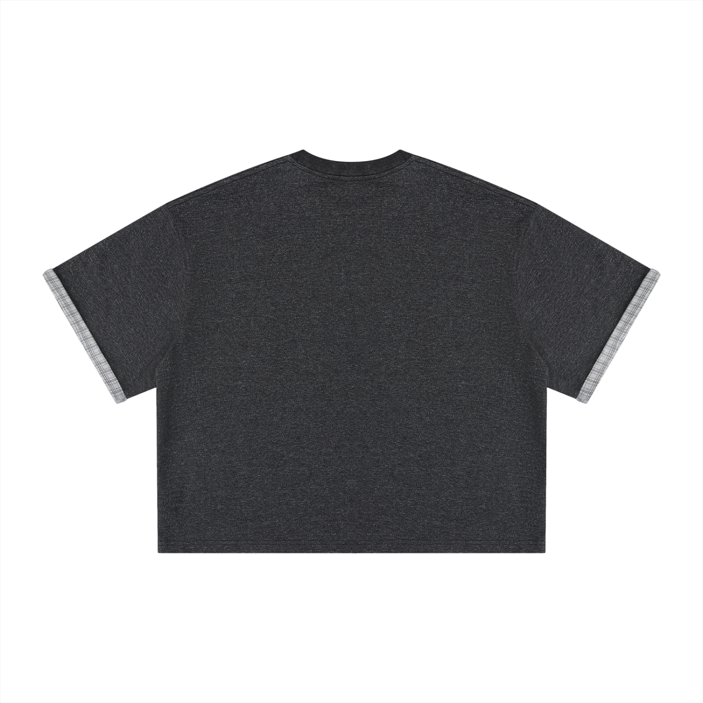 Saint Luciel Boxy Plaid-Lined Double-Face T-Shirt