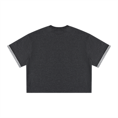 Saint Luciel Boxy Plaid-Lined Double-Face T-Shirt