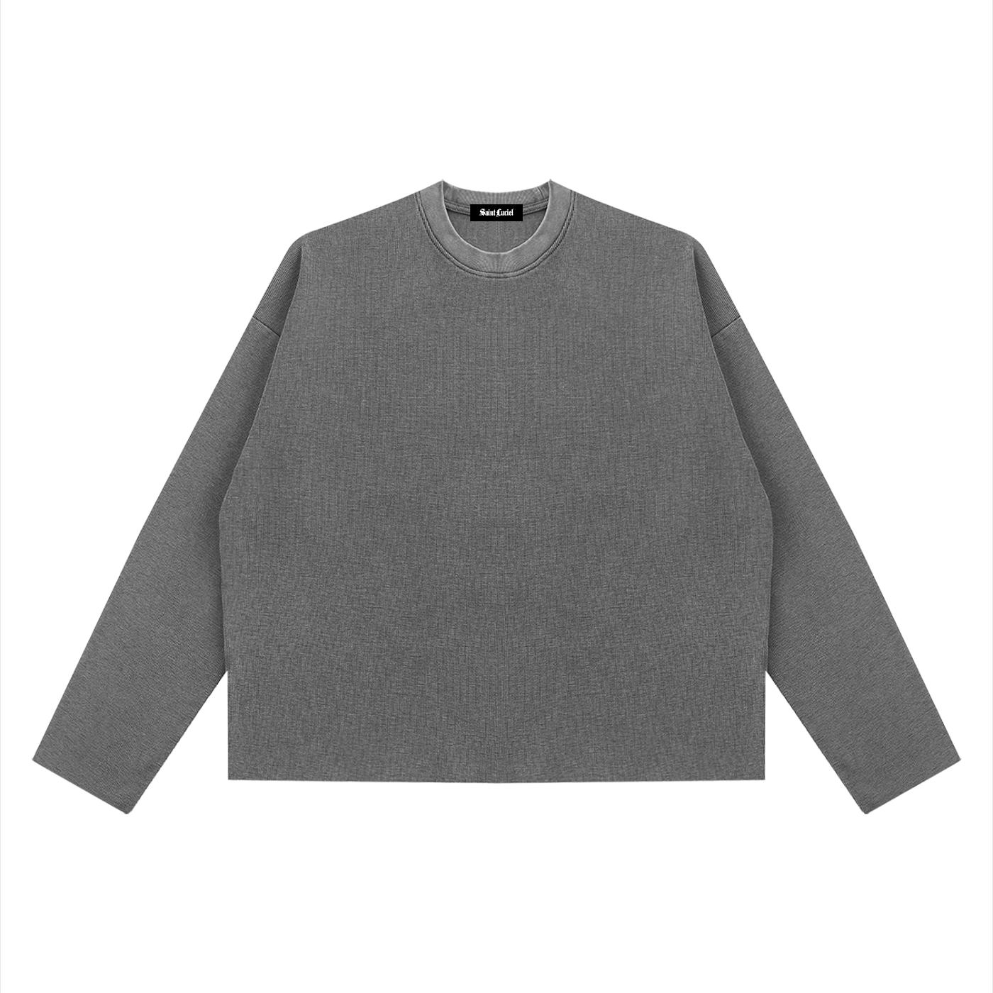 Saint Luciel Vintage Wash Boxy  Waffle Raw Edge Shirt