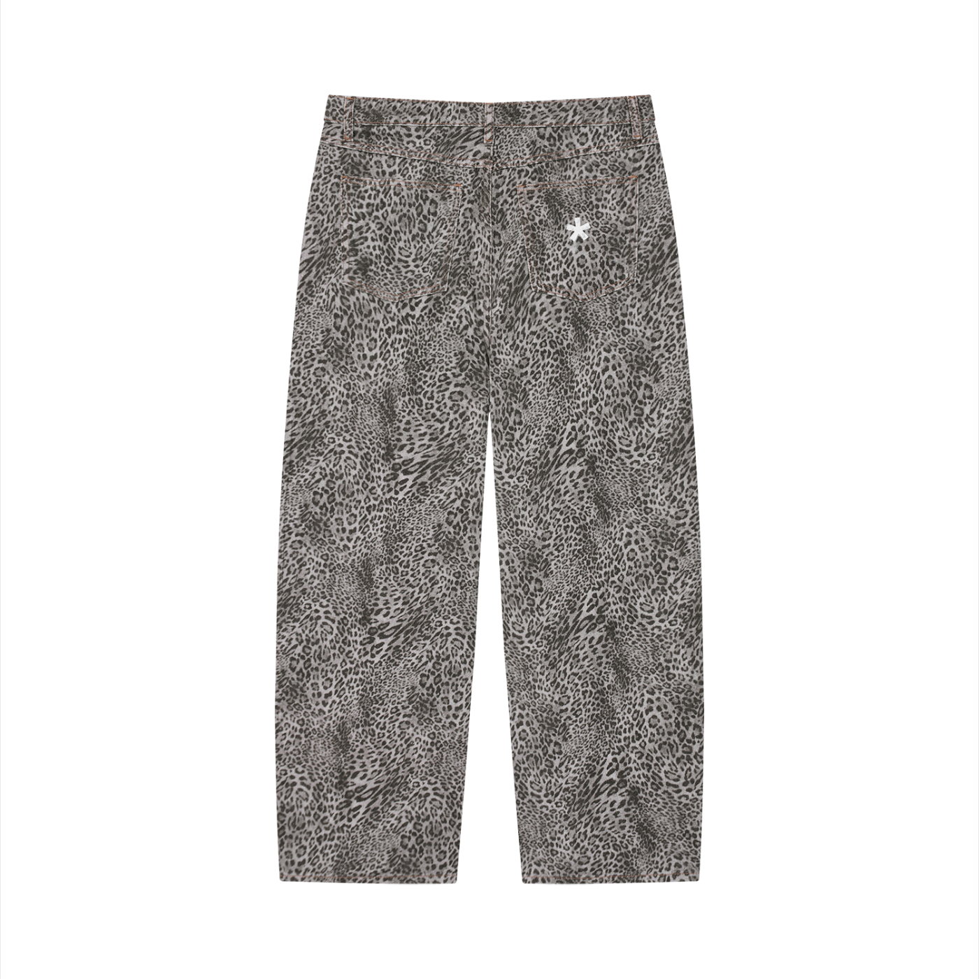 Saint Luciel Vintage Wash Leopard Wide Leg Jeans