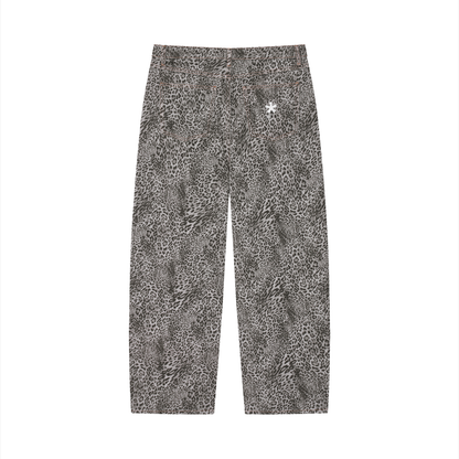Saint Luciel Vintage Wash Leopard Wide Leg Jeans