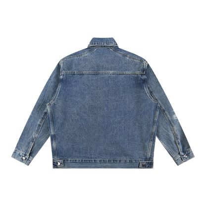 Saint Luciel Vintage Wash Zip Up Denim Jacket