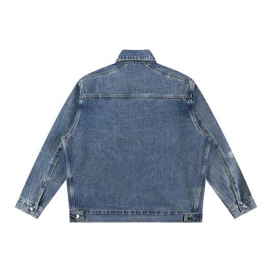 Saint Luciel Vintage Wash Zip Up Denim Jacket