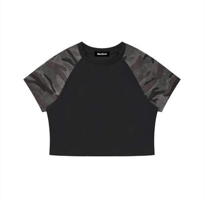 Saint Luciel Women’s Camo Raglan Crop T-Shirt