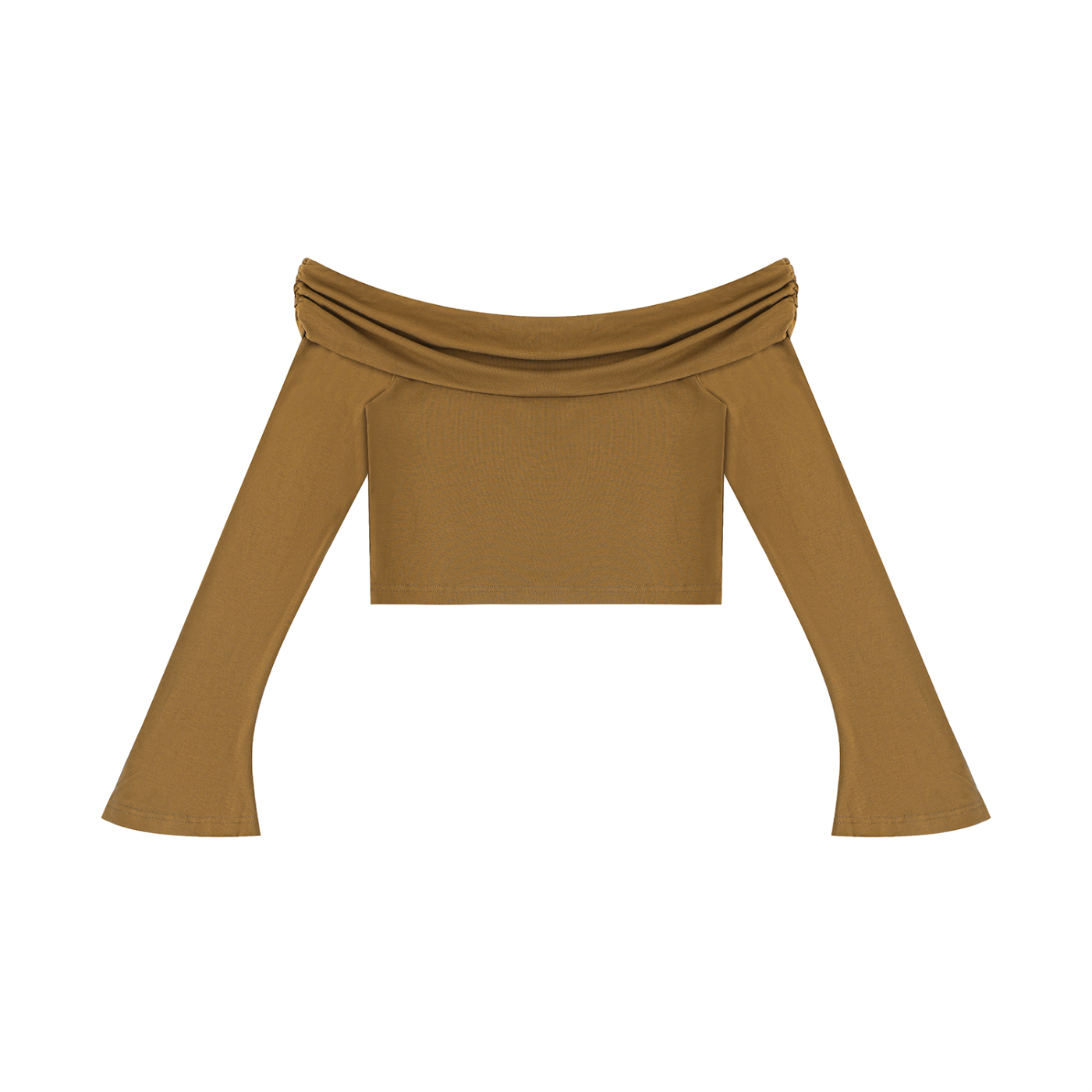 Saint Luciel Women's Off-the-Shoulder Bell Sleeve Crop T-Shirt