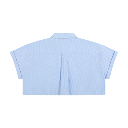 Saint Luciel Women’s Striped Boxy Cropped Shirt