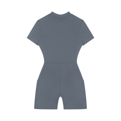 Saint Luciel Women's Quarter-Zip Short Sleeve Romper
