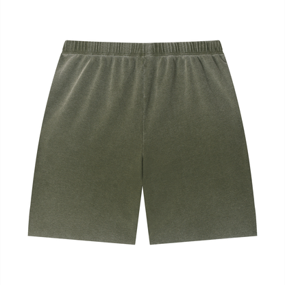 Saint Luciel Vintage Wash Sunfade Waffle Raw Hem Shorts