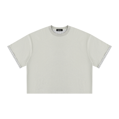 Saint Luciel Boxy Plaid-Lined Double-Face T-Shirt