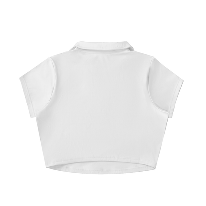 Saint Luciel V-Neck Lapel Crop Top